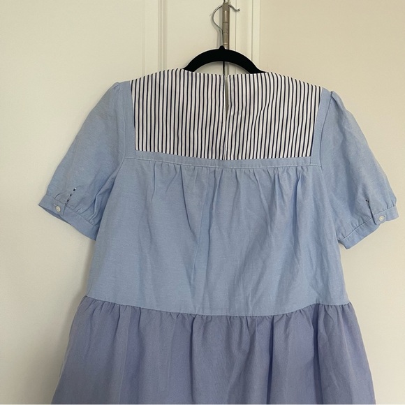 Tuckernuck Pomander Place Quinn Light Blue Striped Tiered Babydoll Dress - Picture 6 of 8